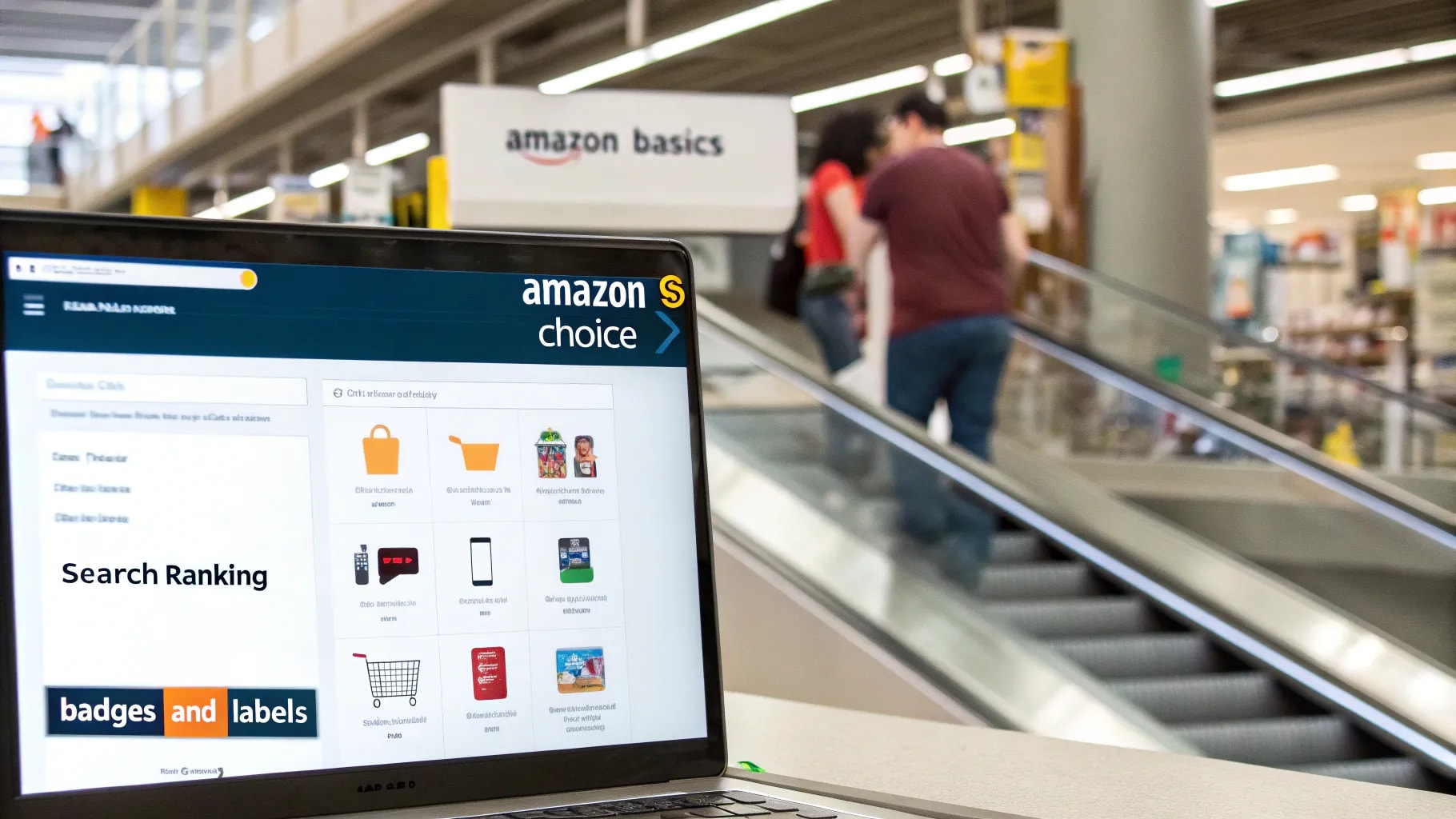 How Amazon steers shoppers: search, badges, and placement The search box is where most shopping starts. The video shows how simple searches for everyday items yield Amazon Basics listings at the top. These listings are not always the best option for the buyer. Two main levers Amazon uses: Search ranking: Amazon can place its own products ahead of third-party sellers, regardless of ratings or price. Badges and labels: Items marked "Amazon's Choice" or similar receive higher trust and click-through rates from shoppers. Amazon sets the criteria for those badges and can award them to its own products.